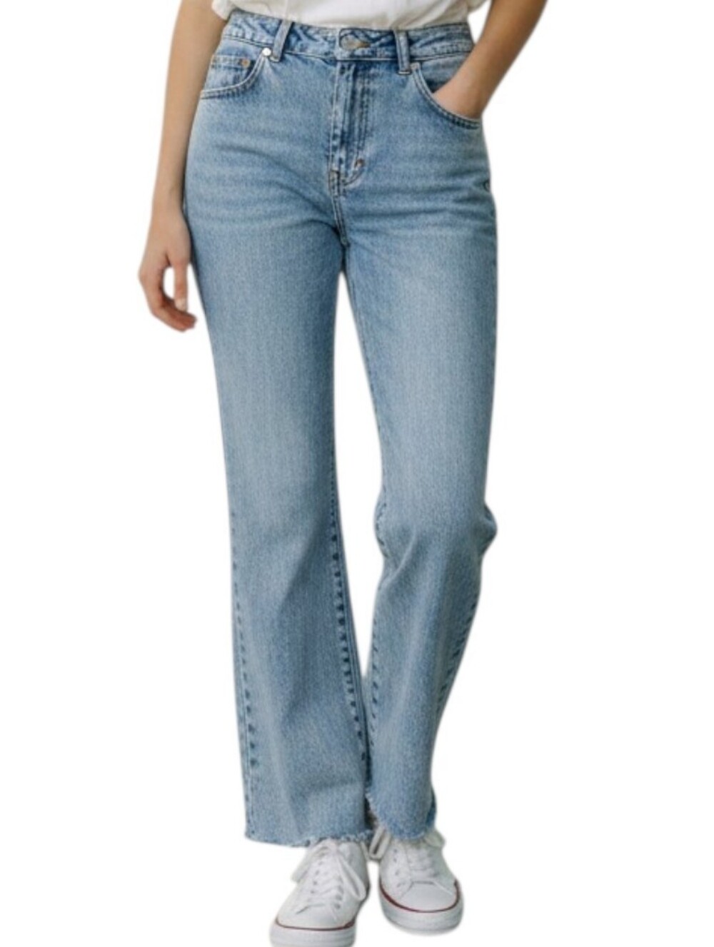 Wild Fable Low Rise Bootcut Blue Jeans Women’s Size 10 Frayed Raw Edge Hem